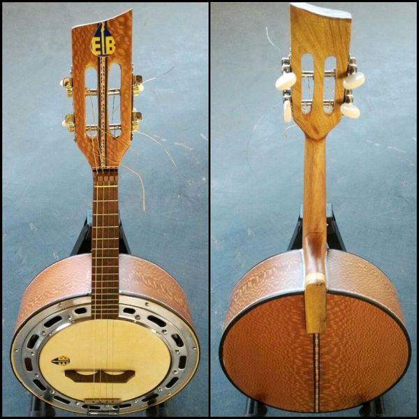 Banjo Luthier em Radica de Passarinho Caixa de 9 Elétrico