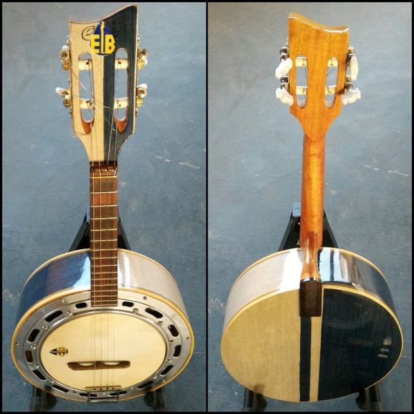 Banjo Luthier em Nevada e Azul Brilho Caixa de 9 Elétrico